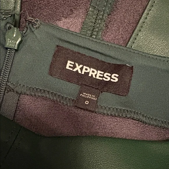 Express High Waisted Green Faux Leather Seamed Pencil Skirt Size 0 - Picture 8 of 12